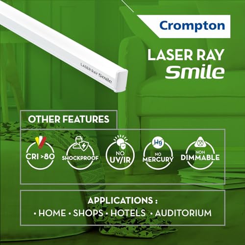 Crompton Laser Ray Smile 20W LED Batten | Energy Efficient Batten for Home | Cool Day Light (6500K) (Pack of 8) - Image 3
