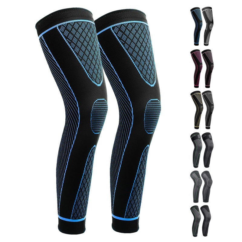 SKDK Full Leg Sleeves Long Compression Leg Sleeve Knee Sleeves Protect Leg, for Man Women Basketball, Arthritis Cycling Sport Football, Reduce Varicose Veins and Swelling of Legs - Image 1