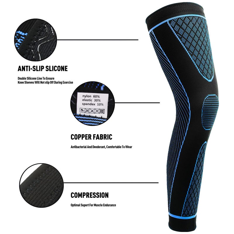 SKDK Full Leg Sleeves Long Compression Leg Sleeve Knee Sleeves Protect Leg, for Man Women Basketball, Arthritis Cycling Sport Football, Reduce Varicose Veins and Swelling of Legs - Image 5