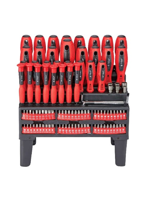 100-Piece Ergonomic Handle Ratcheting Screwdriver and Bits Set DR160145