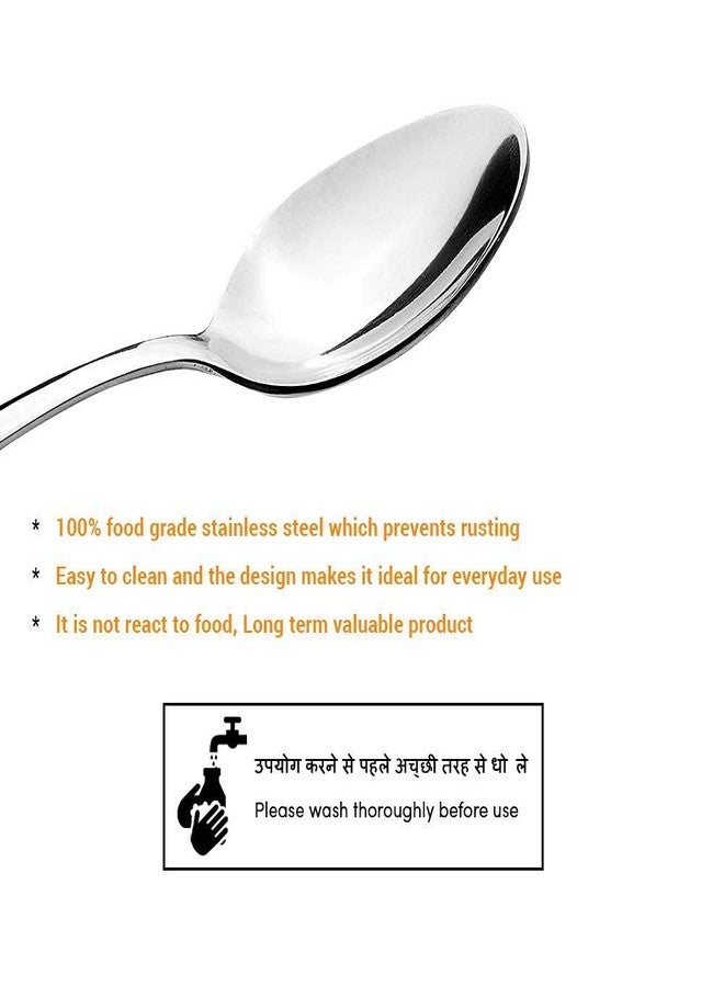 Parage 12 Pieces Stainless Steel Spoon Set for Home & Kitchen,16 cm Long, Tea, Coffee, Sugar & Spices, Small Spoons, Dining Tableware, Silver (Impress Desgin) - Image 5