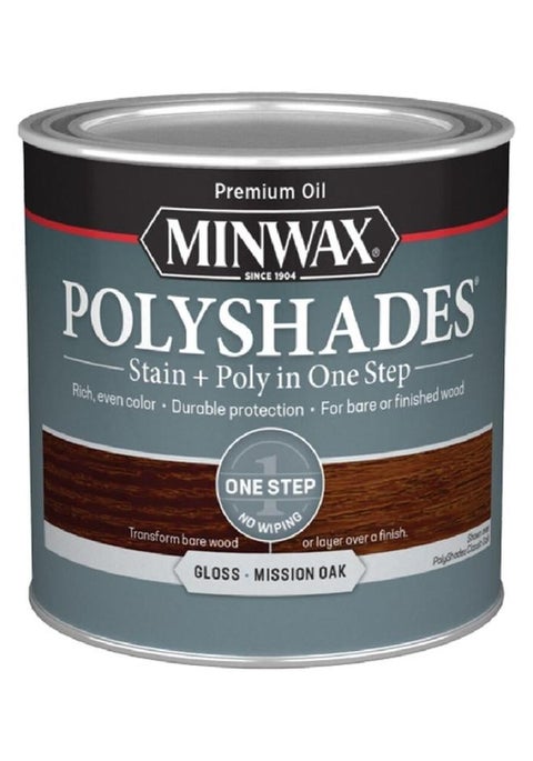 Polyshades Stain Plus Poly in One Step with Gloss Finish Mission Oak 284 ml 21485