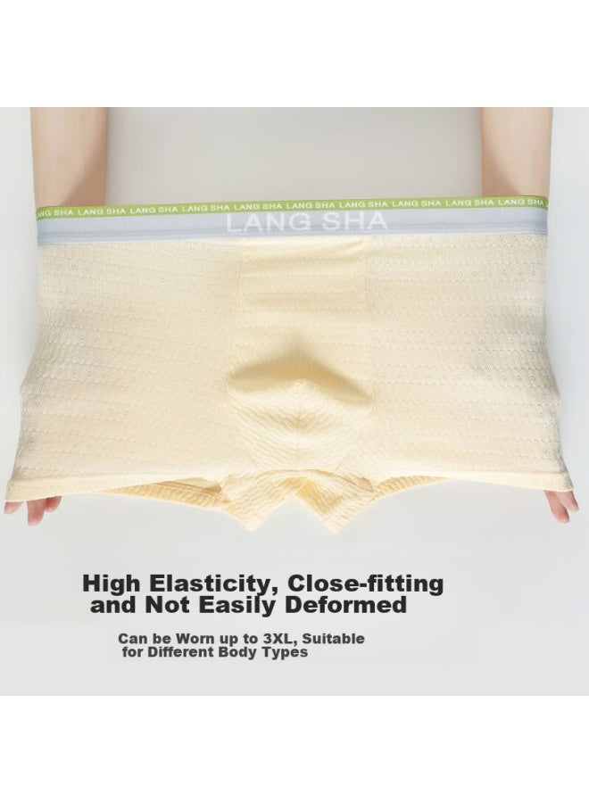 LANG SHA Langsha Men's Underwear, 7a Antibacterial Boxer Briefs, Breathable Men's Shorts, Underpants, Boxer Shorts, 4-pack  - Image 3