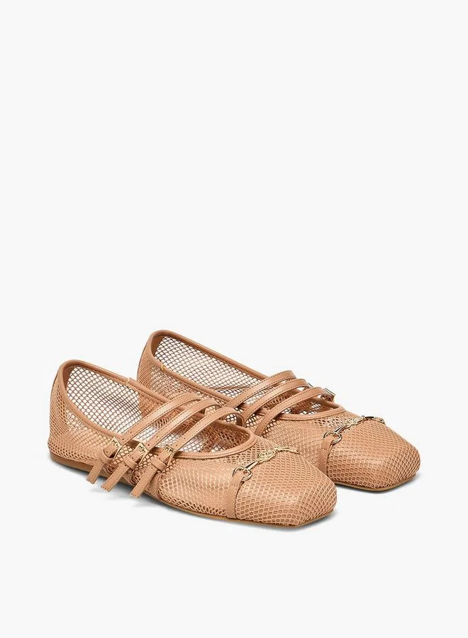 Women Buckle Closure Ballerina Shoes