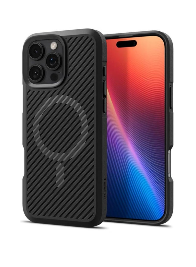 سبايجن جراب Core Armor MagFit لهاتف iPhone 16 Pro مع Magsafe (2024) - أسود غير لامع - Image 1