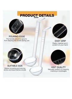 KASTWAVE 20 Pcs 1 oz Plastic Small Ladles with 7 Inches Long Acrylic Handle, Mini Ladle for Serving Salsa Sauce, Dressing Punch Bowl, Sauces and Toppings, Transparent  - Image 3