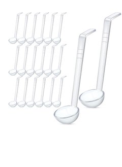 KASTWAVE 20 Pcs 1 oz Plastic Small Ladles with 7 Inches Long Acrylic Handle, Mini Ladle for Serving Salsa Sauce, Dressing Punch Bowl, Sauces and Toppings, Transparent  - Image 1
