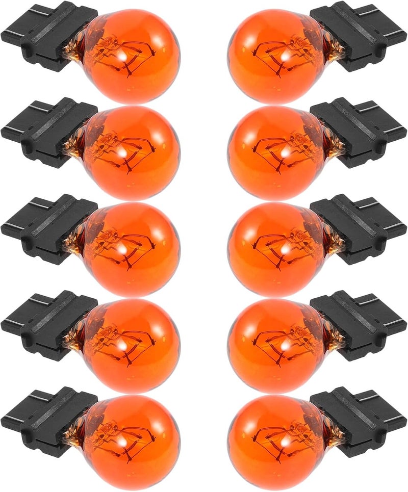 Garneck Universal 10pcs 3157 Turn Signal and Brake Light Bulbs Amber Single Filament for American Pickup Trucks Vehicle Taillight Replacement Tail Warning Lamp - Image 1
