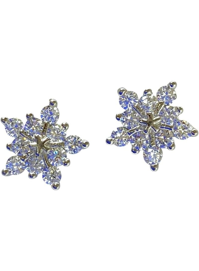 Women's 925 sterling silver earrings plated with white gold and set with genuine Swiss zircon stones. The internationally acclaimed "Magical Snow Globes 2026" model. - Image 2