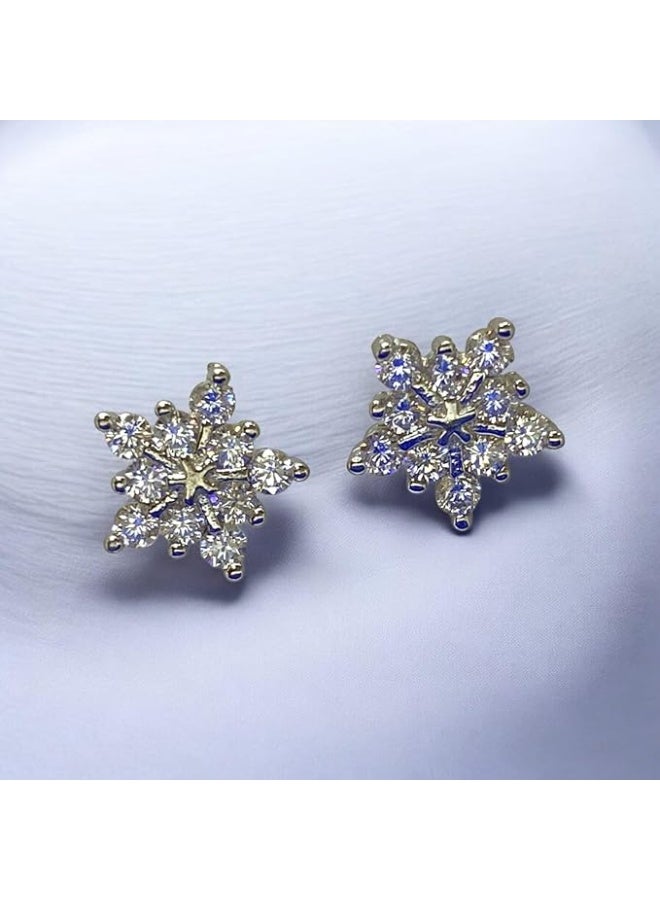 Women's 925 sterling silver earrings plated with white gold and set with genuine Swiss zircon stones. The internationally acclaimed "Magical Snow Globes 2026" model. - Image 5