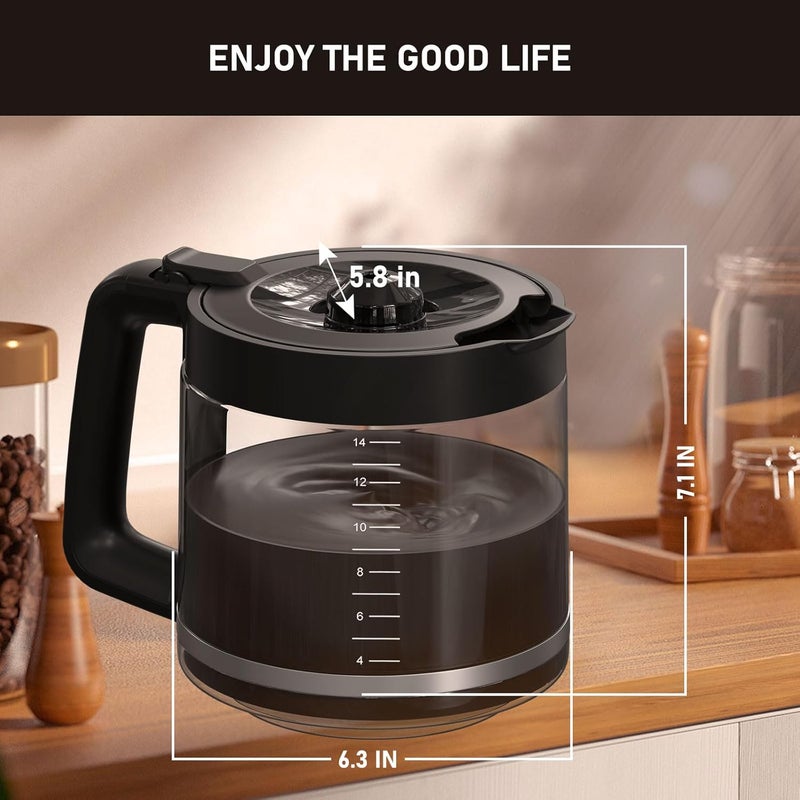 Colidier 14-Cup Coffee Pot Replacement Carafe Compatible with Mr. Coffee 14-Cup Programmable Coffee Maker, Model #: BVMC-PC14-CARAFE. 1 Pack - Image 5