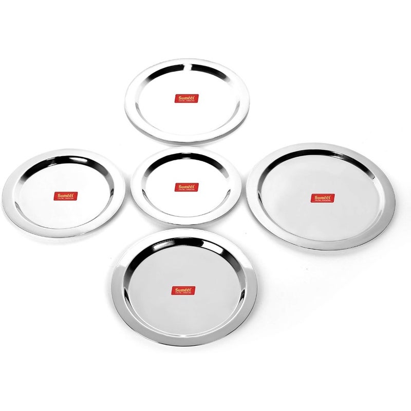Stainless Steel Heavy Gauge Ciba/Lids/Tope Cover 5 Pcs Big Size - 17Cm, 18.8Cm, 20Cm, 21.3Cm, 22.8Cm - Image 1