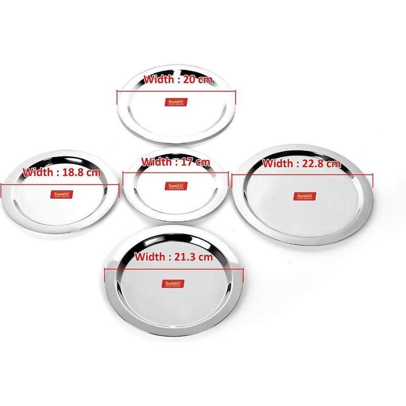 Stainless Steel Heavy Gauge Ciba/Lids/Tope Cover 5 Pcs Big Size - 17Cm, 18.8Cm, 20Cm, 21.3Cm, 22.8Cm - Image 4