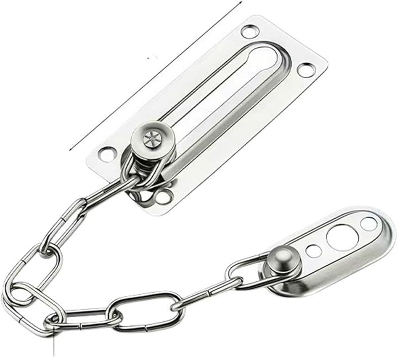 قفل حماية من الفولاذ المقاوم للصدأ لباب الأمان، مثبت منزلق للمنزل والمكتب - Image 2