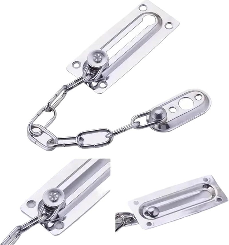 قفل حماية من الفولاذ المقاوم للصدأ لباب الأمان، مثبت منزلق للمنزل والمكتب - Image 3