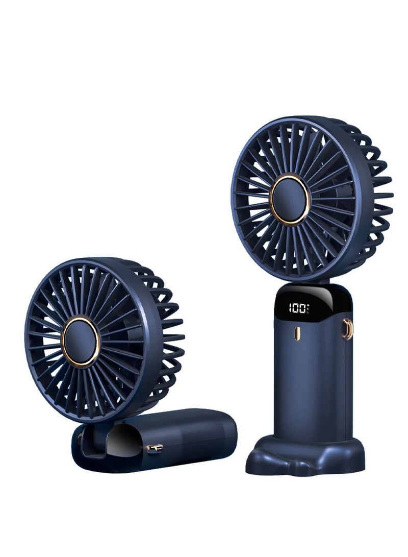 Portable Hand-Held Fan Office Desktop Multifunctional Folding Double-Headed Small Electric Fan With A Neck Lanyard - Image 1