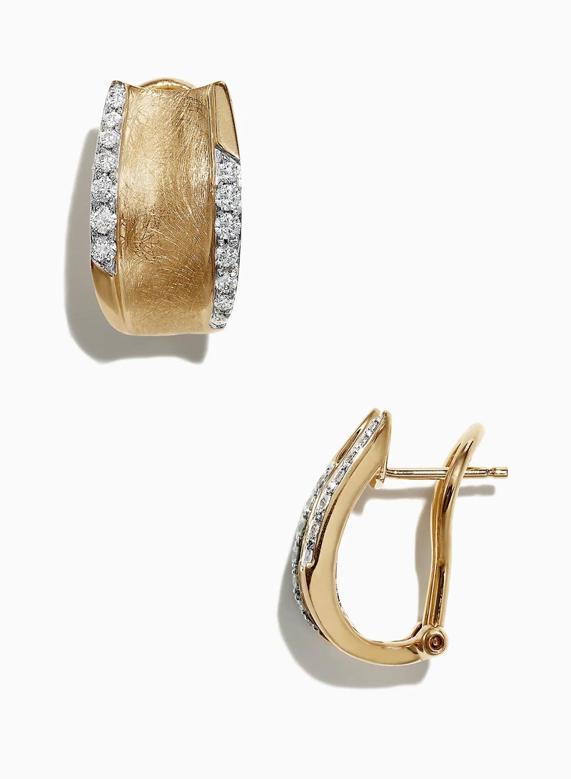 غَيْرُ مَألُوف أقراط ذهبية بتقنية السحب المعدني ومزينة بالألماس - Image 2