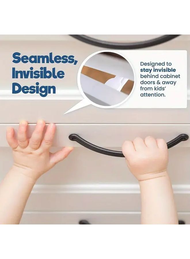 10pcs Black Hidden Safety Locks No Drilling Easy Installation For Kitchen Cabinets Drawers - Image 4