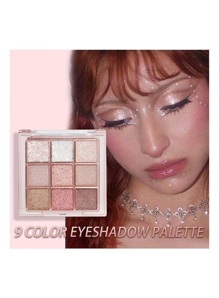 ديكالو لوحة ظلال عيون بلمعة تسعة ألوان، وردي أبيض ذهبي لامع، لوحة مكياج عيون لامعة، لوحة ظلال عيون ألوان دافئة باستيل طويلة الأمد مقاومة للماء بمظهر طبيعي للنساء والفتيات #13 - Image 4