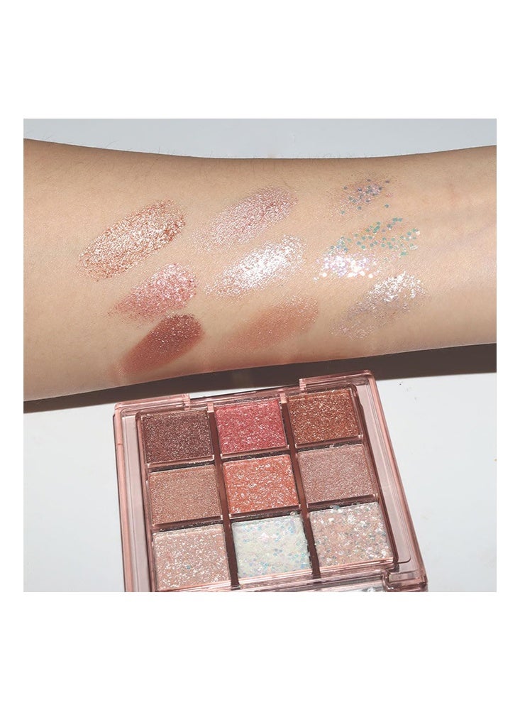 ديكالو لوحة ظلال عيون بلمعة تسعة ألوان، وردي أبيض ذهبي لامع، لوحة مكياج عيون لامعة، لوحة ظلال عيون ألوان دافئة باستيل طويلة الأمد مقاومة للماء بمظهر طبيعي للنساء والفتيات #13 - Image 5