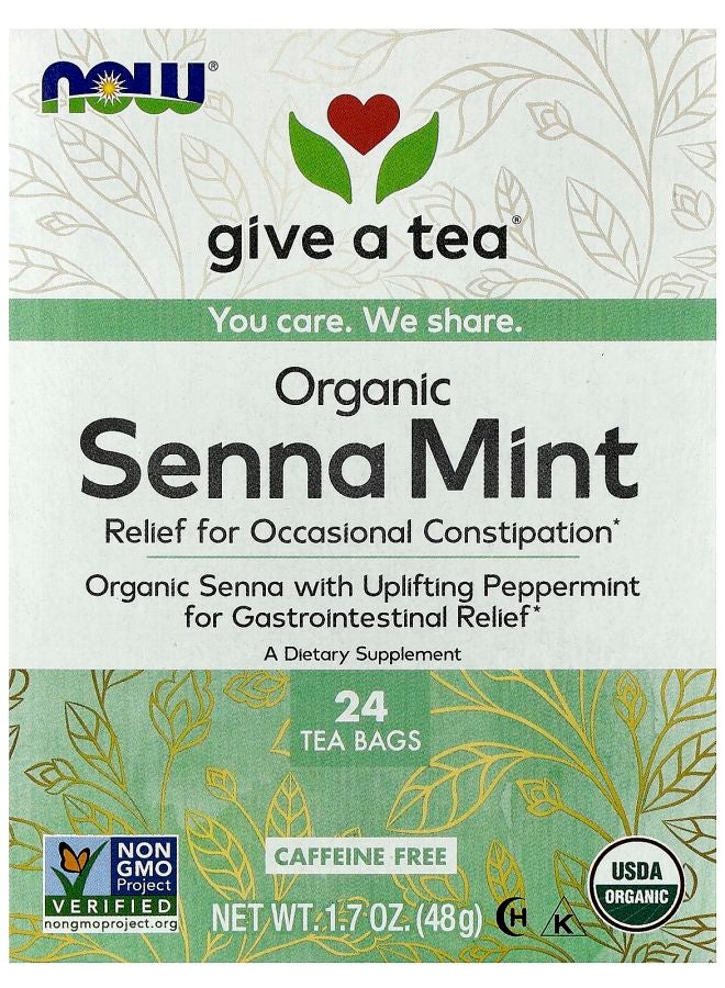 now give a tea® Organic Senna Mint Caffeine Free 24 Tea Bags 1.7 oz (48 g)