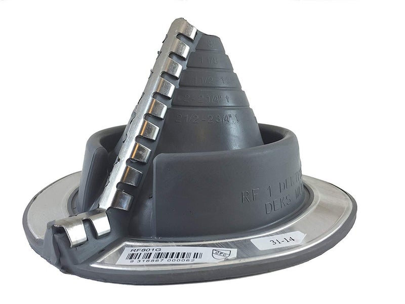 Dektite RETROFIT (3/4" - 2-3/4") Gray EPDM Flexible Pipe Flashing - Roof Jack - Pipe Boot - Flashing (RF801G) - Image 5