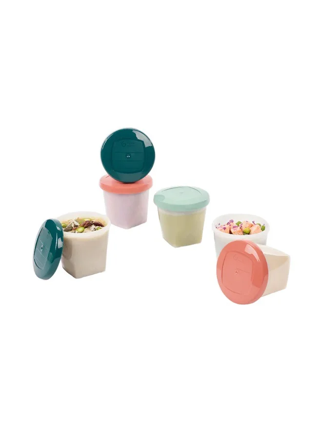 بيبي موف Biosourced Babybols - 6 X 250 Ml Food Storage Tubs, Eco - Friendly Design , Each Tub Has A Capacity of 250 Ml , Making Them Perfect For Portioning Homemade Baby Food, Snacks, Or Leftovers, Microwave And Freezer Safe , Easy To Clean, Stackable Design , Secure Lids