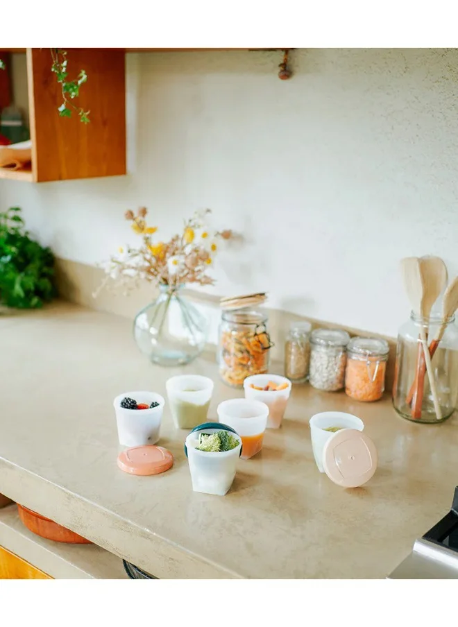 بيبي موف Biosourced Babybols - 6 X 250 Ml Food Storage Tubs, Eco - Friendly Design , Each Tub Has A Capacity of 250 Ml , Making Them Perfect For Portioning Homemade Baby Food, Snacks, Or Leftovers, Microwave And Freezer Safe , Easy To Clean, Stackable Design , Secure Lids