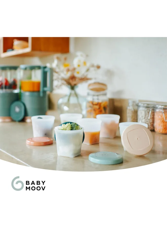 بيبي موف Biosourced Babybols - 6 X 250 Ml Food Storage Tubs, Eco - Friendly Design , Each Tub Has A Capacity of 250 Ml , Making Them Perfect For Portioning Homemade Baby Food, Snacks, Or Leftovers, Microwave And Freezer Safe , Easy To Clean, Stackable Design , Secure Lids