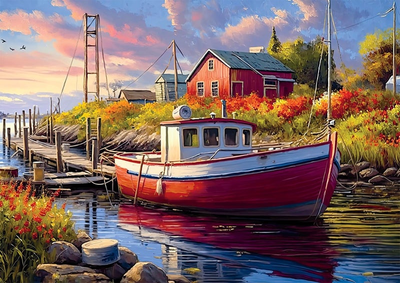 Buffalo Games - Imagine It Images - Old Boathouse - 500 Piece Jigsaw Puzzle for Adults -Challenging Puzzle Perfect for Game Nights - Finished Size is 21.25 x 15.00 - Image 1