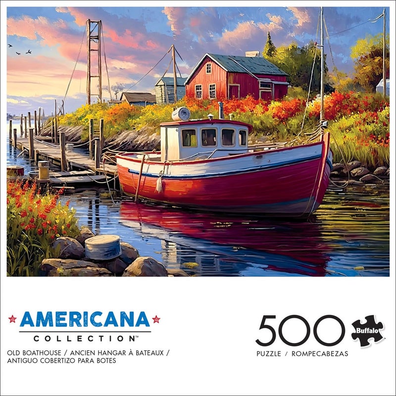 Buffalo Games - Imagine It Images - Old Boathouse - 500 Piece Jigsaw Puzzle for Adults -Challenging Puzzle Perfect for Game Nights - Finished Size is 21.25 x 15.00 - Image 2