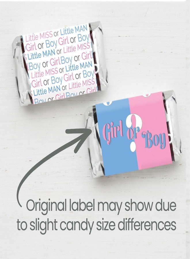 دسكتيكتفز ملصقات تغليف حلوى الشوكولاتة الصغيرة للكشف عن جنس المولود (ولد أو بنت)، ملصقات هدايا حفلات الحلوى (رجل صغير أو آنسة صغيرة) - 42 قطعة - Image 4
