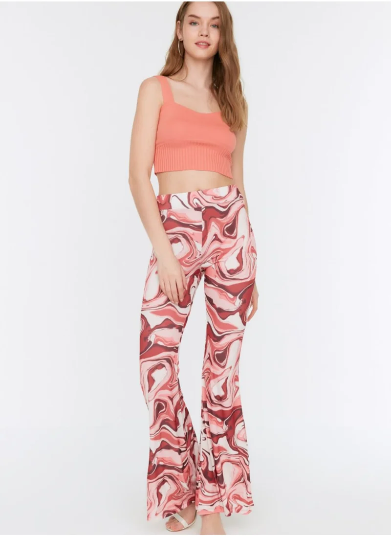 trendyol Floral Print Flared Pants