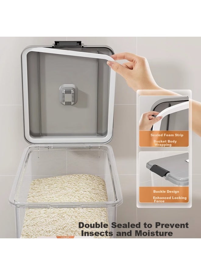 Muya Rice Bucket Household Insect-proof Moisture-proof Sealed Storage Can Flour Grains Grain Storage Box Rice Box Rice Barrel Large Size - Image 2