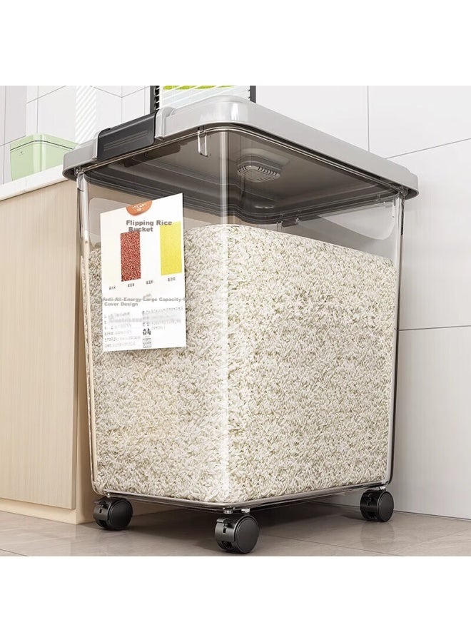 Muya Rice Bucket Household Insect-proof Moisture-proof Sealed Storage Can Flour Grains Grain Storage Box Rice Box Rice Barrel Large Size - Image 1