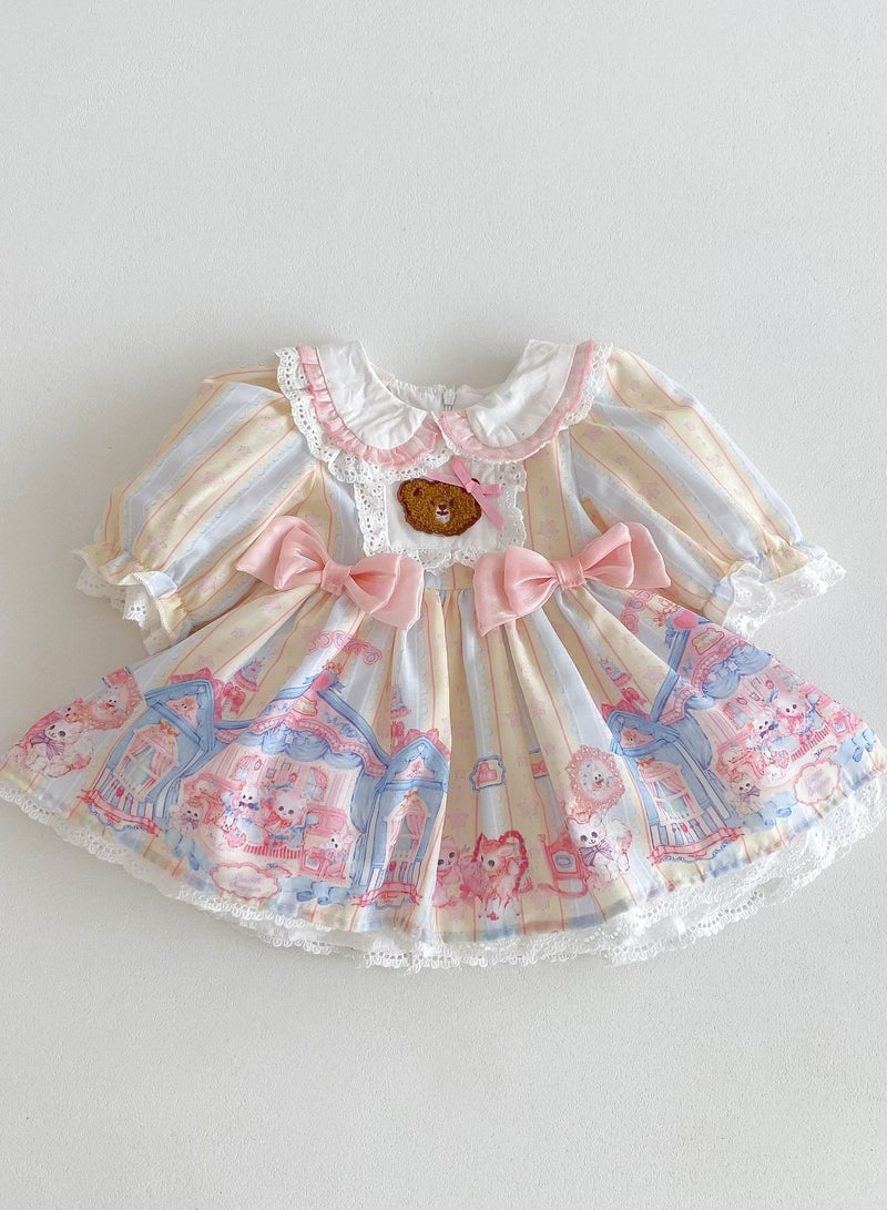 Girl Lolita Princess Dress, Baby Girl, Baby Girl, Western Style, 0-7 Years Old Long Sleeve Dress - Image 1