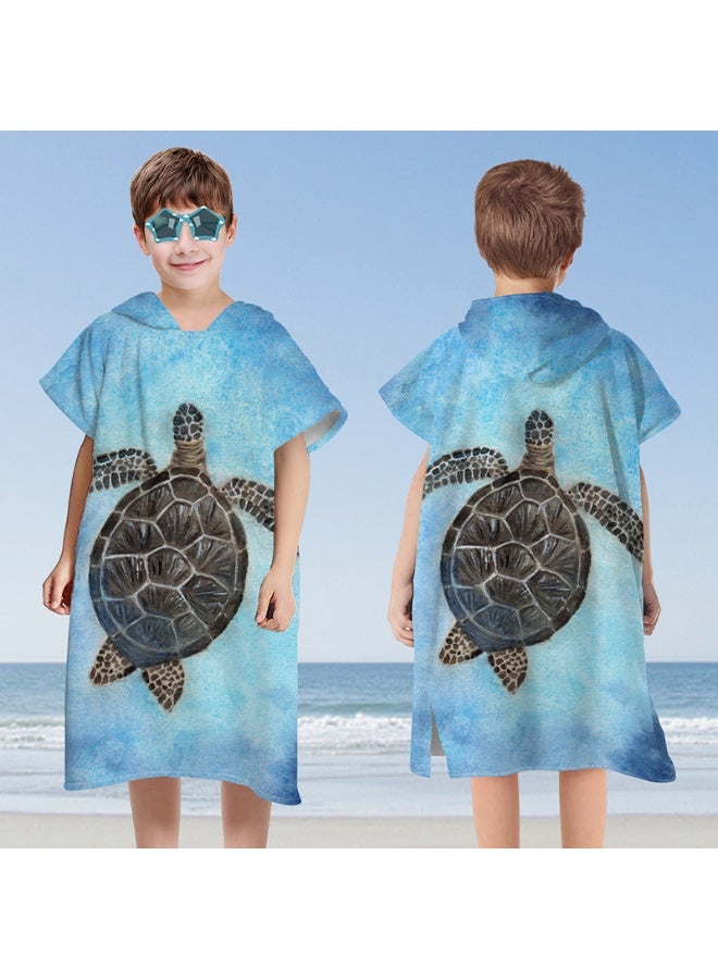 NIBEMINENT Kids Hooded Towel Cape - Microfiber Swim & Beach Bathrobe, Super Absorbent & Quick-Dry Towel for Children (60x75cm)  - Image 1