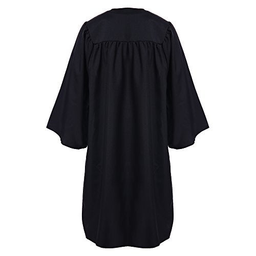 Newrara Unisex Premium Matte Graduation Gown Only (XX-Small 39(4'6"-4'8"), Black) - Image 2