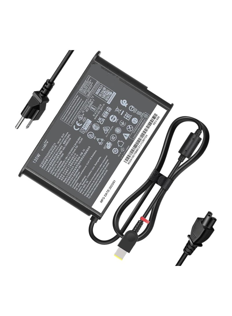 ماكس باور استبدال شاحن التيار المتردد بقوة 135 واط لجهاز Lenovo ThinkPad x1 Extreme P1 P15v T15p IdeaPad Gaming 3-15 L340 Y40-70 Y50-70 Y520 Y70-70 Y700 Y700-15ISK 720-15IKB ADL135NLC3A سلك طاقة محول الكمبيوتر المحمول 20 فولت 6.75 أمبير - Image 1