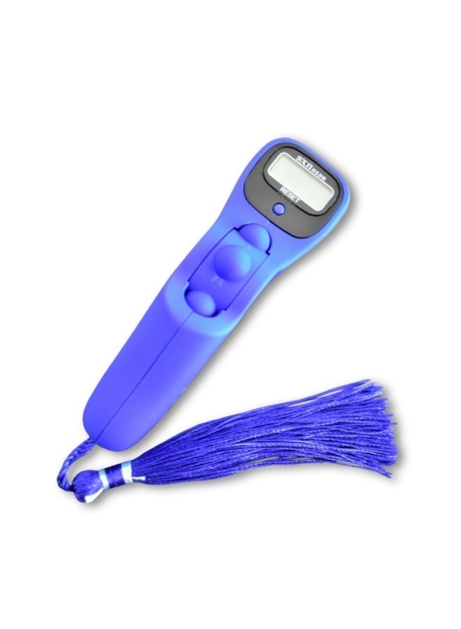 Purple Blue 2pcs Digital Tasbeeh Tally Portable Dhikr Tasbih LCD Display Screen 11x4x3cm Tassel, Scrolling Function Finger Counter for Prayer Gym Sports Events - Image 4