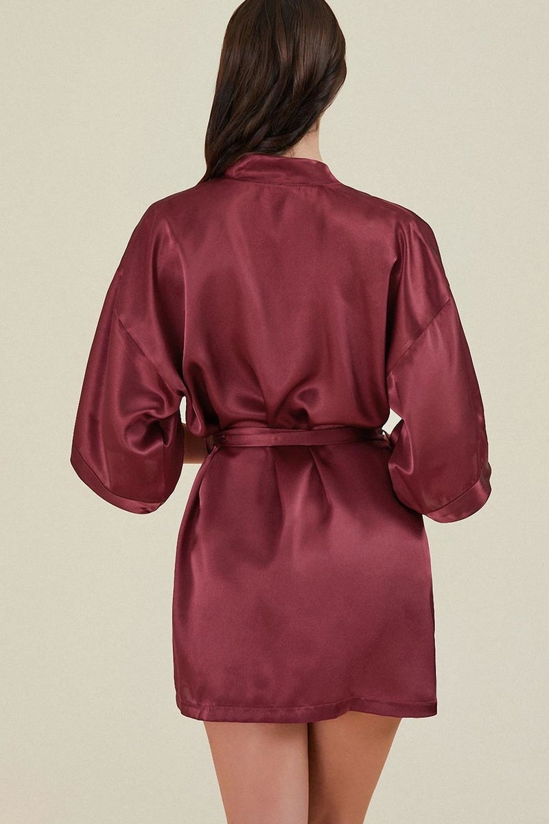 KOM Kimono Collar Long Sleeve Mini Women's Dressing Gown Sofia Dressing Gown - Image 3
