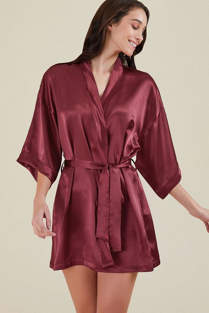 KOM Kimono Collar Long Sleeve Mini Women's Dressing Gown Sofia Dressing Gown - Image 2