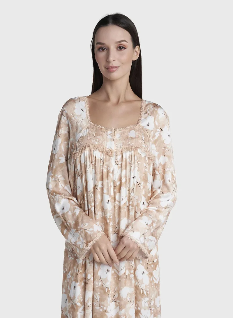 كشخة Natural Viscose Long Nightwear Dress (CNH514)
