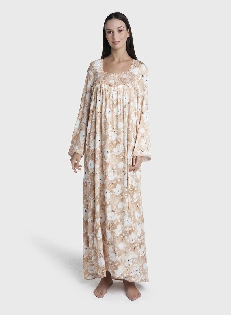 كشخة Natural Viscose Long Nightwear Dress (CNH514)