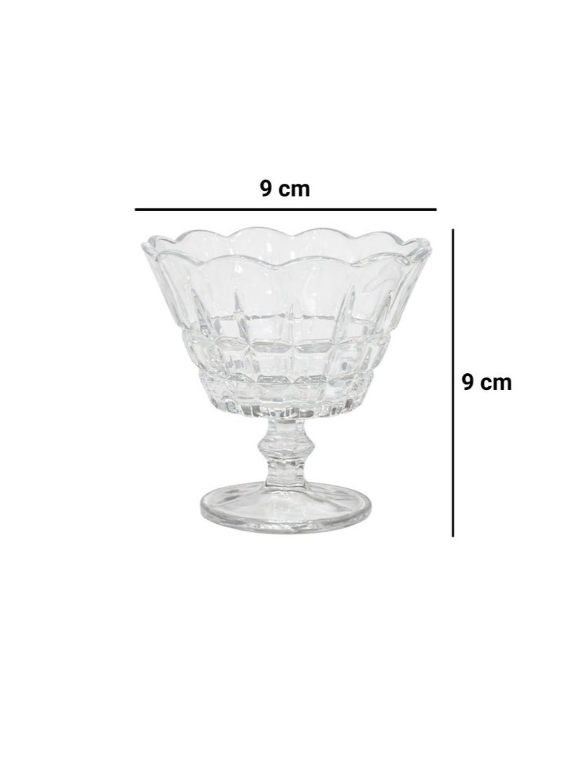 القناص طقم زبادي حلا 12 قطع من الكريستال الفاخر بقاعدة أنيقة | أكواب تقديم للحلى وايس كريم والفواكه - Image 2