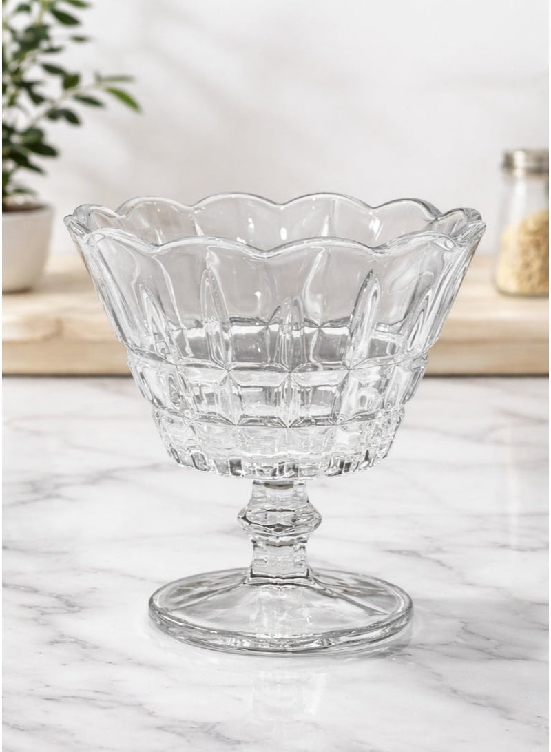 القناص طقم زبادي حلا 12 قطع من الكريستال الفاخر بقاعدة أنيقة | أكواب تقديم للحلى وايس كريم والفواكه - Image 3