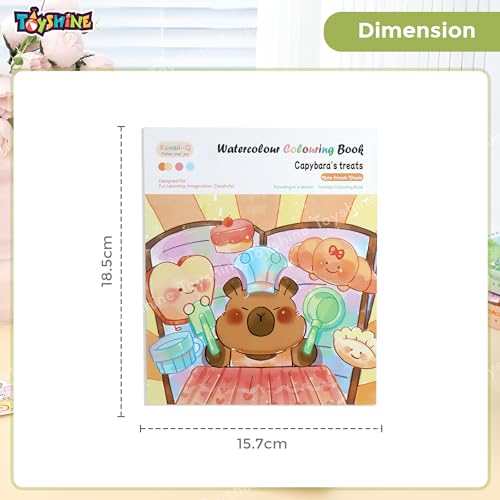 Toyshine Pack of 2 Cartoon Print Watercolor Painting Books Inbuilt with Brush &12Pc Color kit for Beginning Artist Students Birthday Return Gifts Party Favors Educational Learning Kits for kids 3+ - Image 5