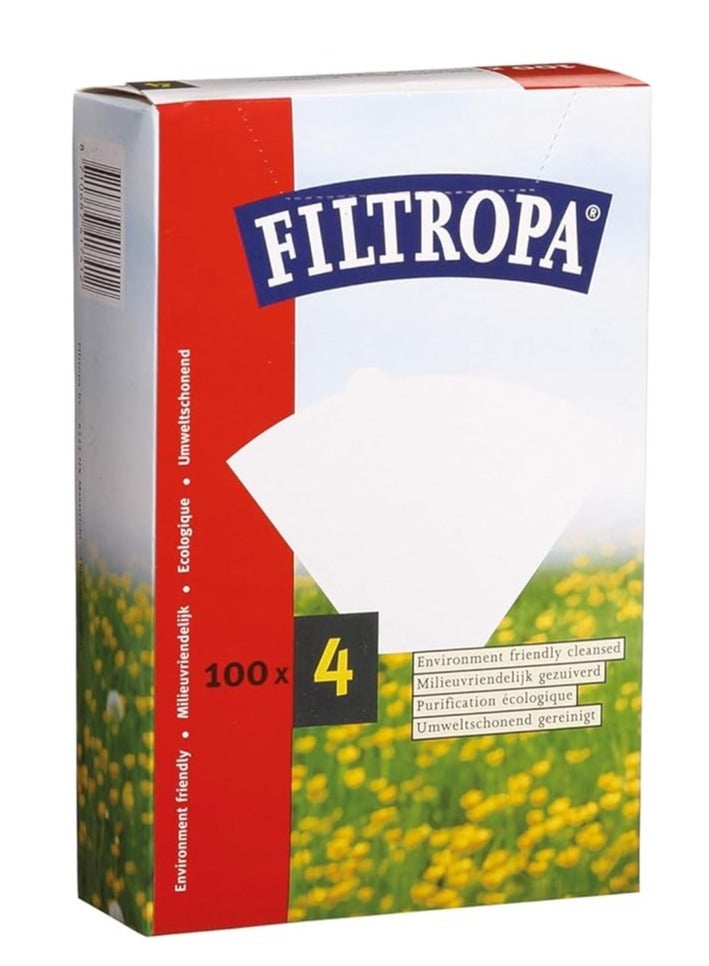 FILTROPA Coffee filter white 100 count size 4 - Image 1