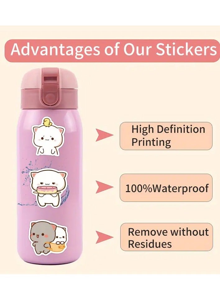 Goolsky 60pcs Kawaii Cat Cartoon Lovely Stickers, Cartoon Stickers -winter, new year - Image 3