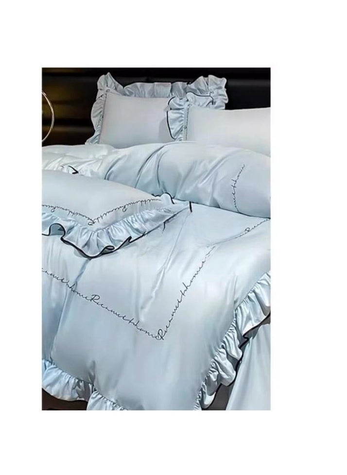 Generic Bed Sheet Style — High End Silky Princess Lace Bedding Four Piece Set  - Image 2